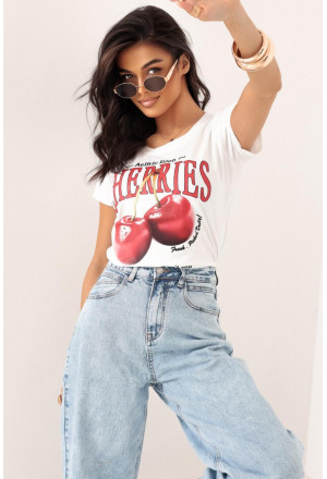 Koszulka bawełniana wiśnie