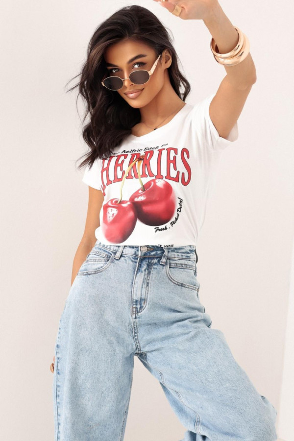 Koszulka bawełniana wiśnie