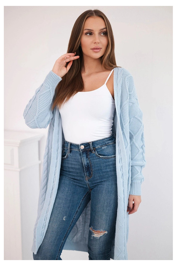 Kardigan sweter narzutka niebieski