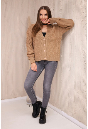 Sweterek Camelowy na guziczki jesień 2025