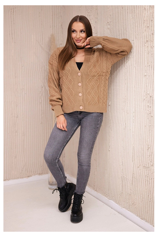 Sweterek Camelowy na guziczki jesień 2025