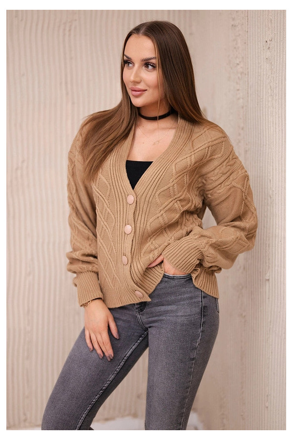 Sweterek Camelowy na guziczki jesień 2025