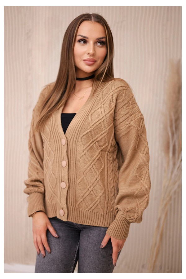 Sweterek Camelowy na guziczki jesień 2025